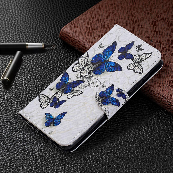 Samsung Galaxy A21s Colored Drawing Horizontal Flip Leather Case with Holder & Card Slots & Wallet(Butterflies)