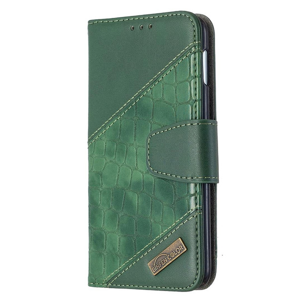 Samsung Galaxy S10e Matching Color Crocodile Texture Horizontal Flip PU Leather Case with Wallet & Holder & Card Slots(Green)