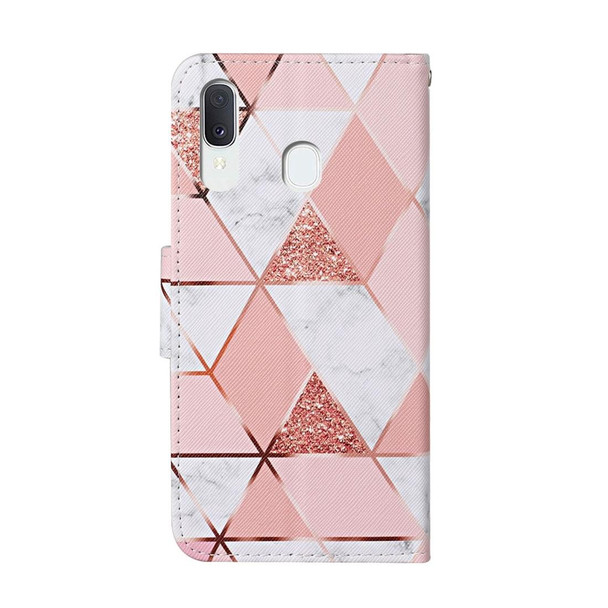 Samsung Galaxy A20 / A30 Colored Drawing Pattern Horizontal Flip Leather Case with Holder & Card Slots & Wallet(Marble)