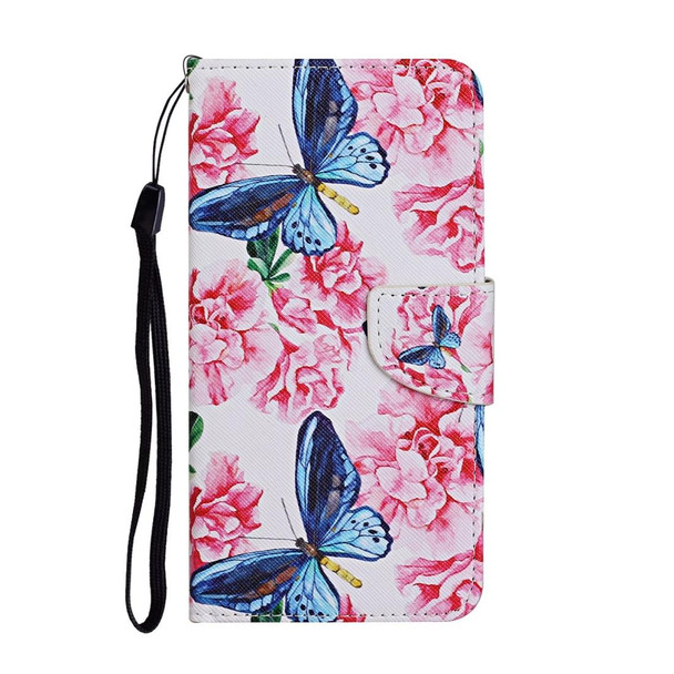 Samsung Galaxy S10 Colored Drawing Pattern Horizontal Flip Leather Case with Holder & Card Slots & Wallet & Lanyard(Dragonfly Flower)