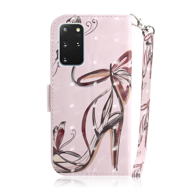 Galaxy S20+ 3D Formula Pattern Magnetic Attraction Horizontal Flip Leather Case with Lanyard, Support Holder & Card Slot & Wallet(Butterfly High Heels)