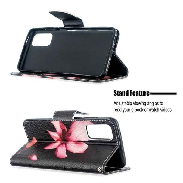 Galaxy S20 Colored Drawing Pattern Horizontal Flip Leather Case with Holder & Card Slots & Wallet(Lotus)