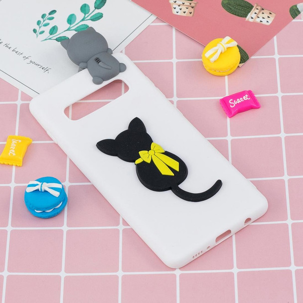 Galaxy S10 3D Cartoon Pattern Shockproof TPU Protective Case(Little Black Cat)