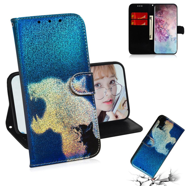 Colored Drawing Pattern Colorful Magnetic Buckle Horizontal Flip PU Leatherette Case with Holder & Card Slots & Wallet & Lanyard - Galaxy Note 10+ / 10+ 5G(Cat and Leopard)