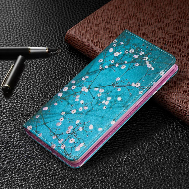 Samsung Galaxy S20 Plus Colored Drawing Pattern Invisible Magnetic Horizontal Flip PU Leather Case with Holder & Card Slots & Wallet(Plum Blossom)