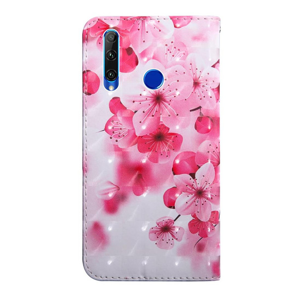 3D Painting Pattern Coloured Drawing Horizontal Flip TPU + PU Leatherette Case with Holder & Card Slots & Wallet - Huawei Honor 20i(Red FLower)