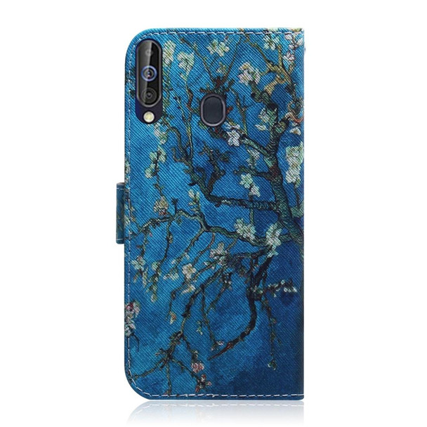 Painting Pattern Coloured Drawing Horizontal Flip Leather Case with Holder & Card Slots & Wallet for Galaxy M40 / A60(Apricot Flower)