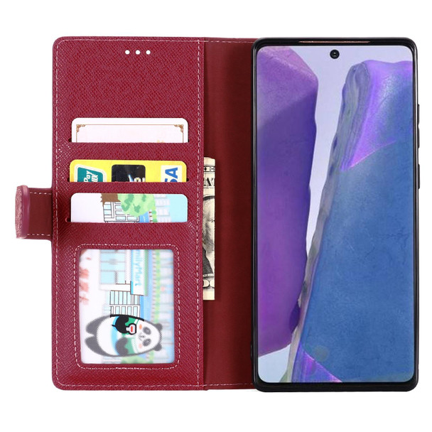 Samsung Galaxy Note 20 GEBEI Top-grain Leather Horizontal Flip Protective Case with Holder & Card Slots & Wallet & Photo Frame(Wine Red)