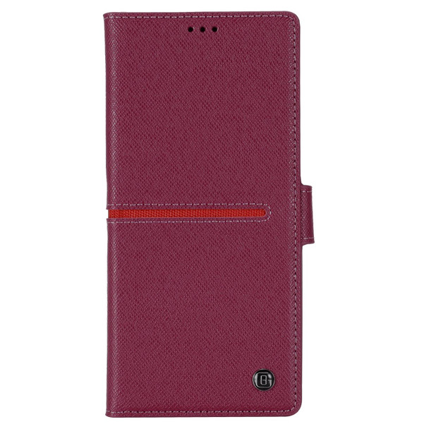 Samsung Galaxy Note 20 GEBEI Top-grain Leather Horizontal Flip Protective Case with Holder & Card Slots & Wallet & Photo Frame(Wine Red)