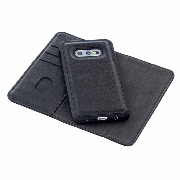 Samsung Galaxy S10e 2 in 1 Detachable Magnetic Horizontal Flip Genuine Leather Case with Holder & Card Slots & Wallet(Black)