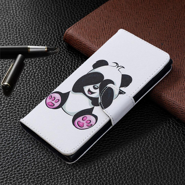 Samsung Galaxy Note20 Ultra Colored Drawing Pattern Horizontal Flip Leather Case with Holder & Card Slots & Wallet(Panda)