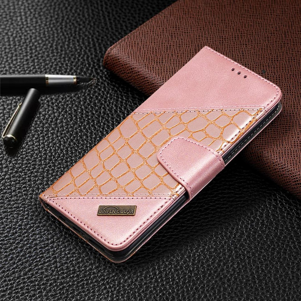 Samsung Galaxy S9 Plus Matching Color Crocodile Texture Horizontal Flip PU Leather Case with Wallet & Holder & Card Slots(Rose Gold)