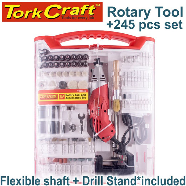 ROTARY TOOL 170W ACCESSORY SET 245PC WITH STAND AND FLEX SHAFT