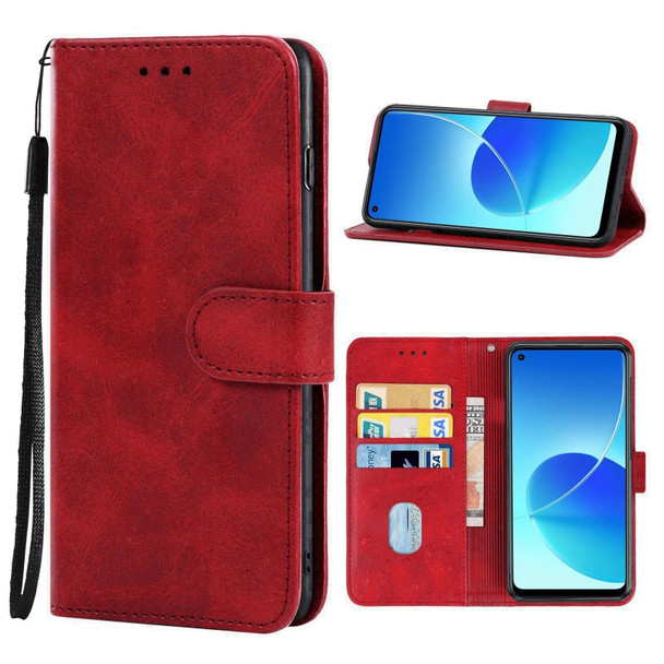 Leather Phone Case - OPPO Reno6 Z(Red)