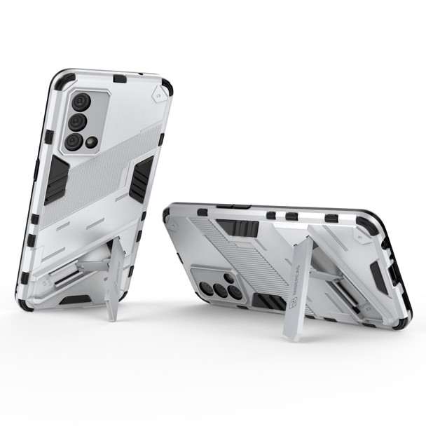 OPPO K9 Punk Armor 2 in 1 PC + TPU Shockproof Case with Invisible Holder(White)