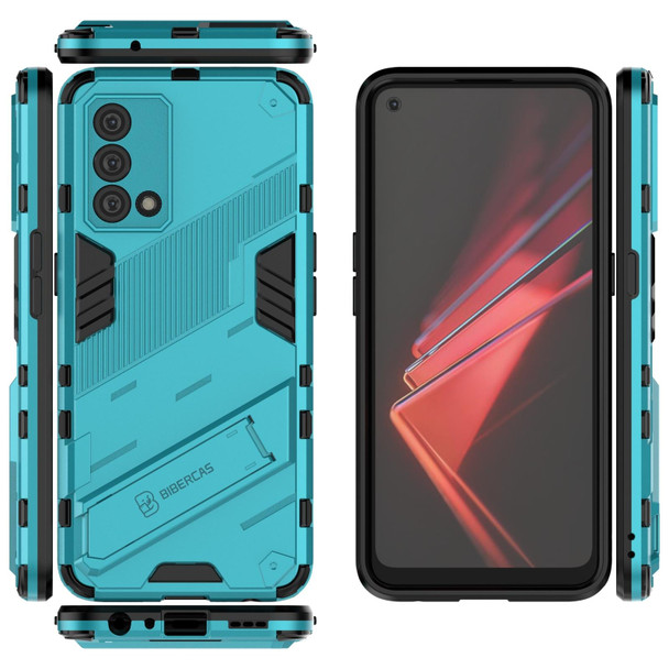 OPPO K9 Punk Armor 2 in 1 PC + TPU Shockproof Case with Invisible Holder(Blue)
