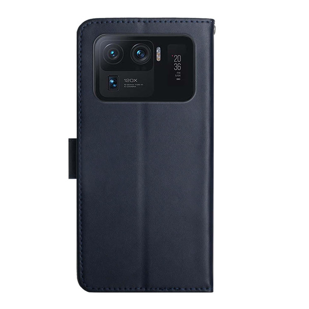 Xiaomi Mi 11 Ultra Genuine Leather Fingerprint-proof Horizontal Flip Phone Case(Blue)