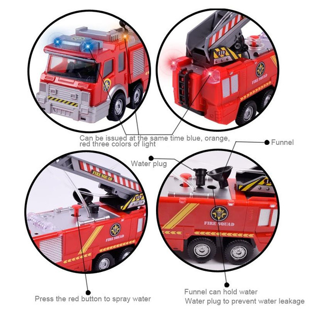 Electric Sounding Lighting Water Spraying Fire Truck Model Car