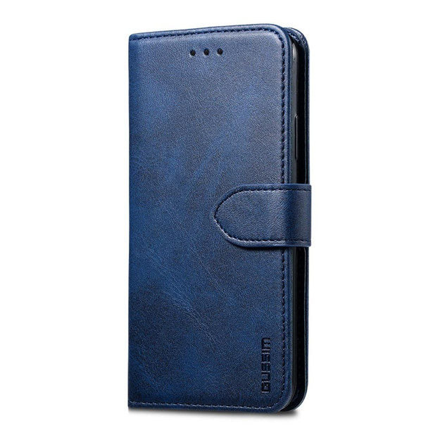 Galaxy S10+ GUSSIM Business Style Horizontal Flip Leather Case with Holder & Card Slots & Wallet(Blue)