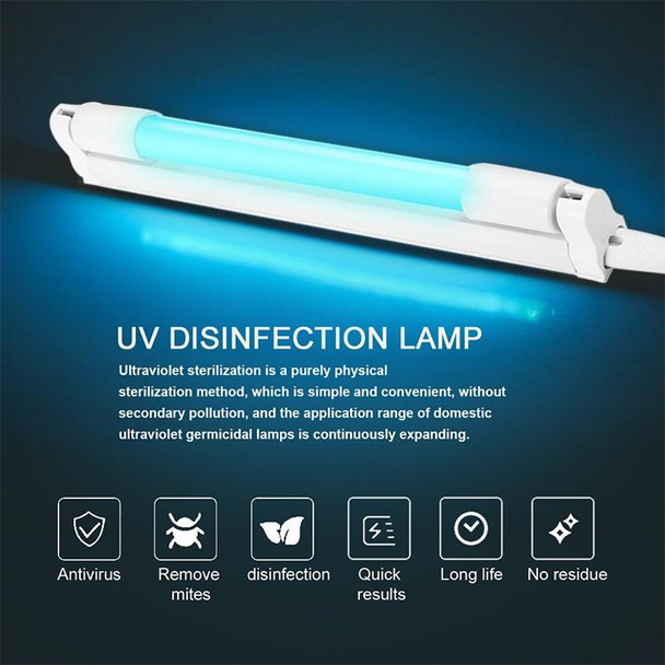 220V 8W Quartz UV Disinfection Light Portable UVC Anti-virus Sterilization Lamp(EU Plug)