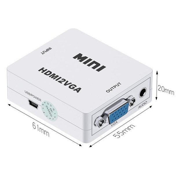 HOWEI HW-2109 Mini HDMI to VGA Video Audio Converter (Black)