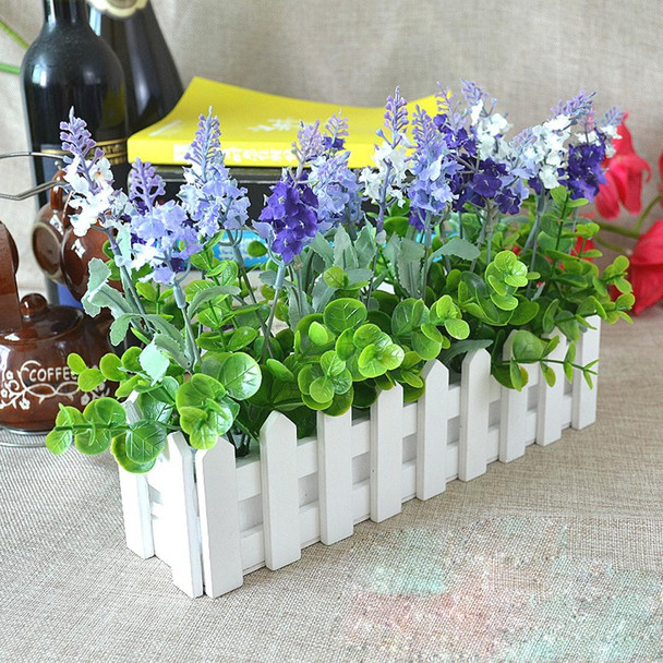 Wooden Flower Planter Fence Storage Holder Pot without Foam, Size: 40cm x 9cm x 11cm