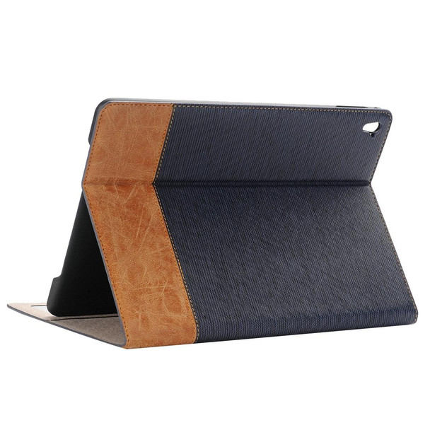 Cross Texture Horizontal Flip Leatherette Case with Holder & Card Slots & Wallet for iPad Pro 9.7 inch(Dark Blue)