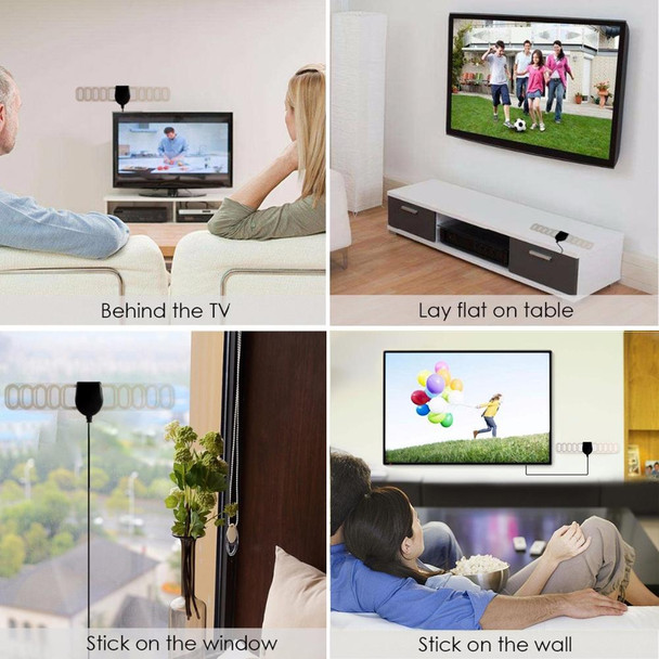 25 Miles Range 20 dBi High Gain Amplified Digital HDTV Indoor TV Antenna with 3.7m Coaxial Cable