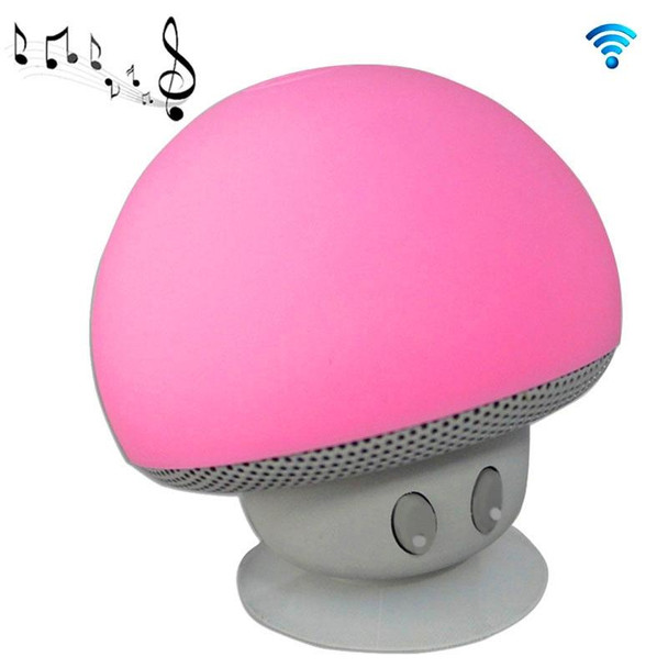 Mushroom Shape Bluetooth Speaker with Suction Holder(Pink)