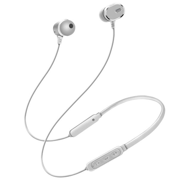 DM-22 Magnetic Bluetooth Earphone DM-22 Neckband Sport headset with Mic Wireless Handsfree Earphoness(White)