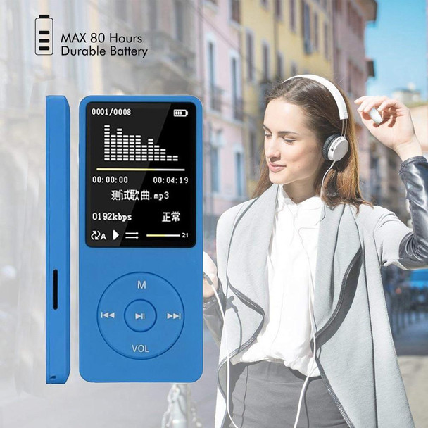 Fashion Portable LCD Screen FM Radio Video Games Movie MP3 MP4 Player Mini Walkman, Memory Capacity:4GB(Light Blue)