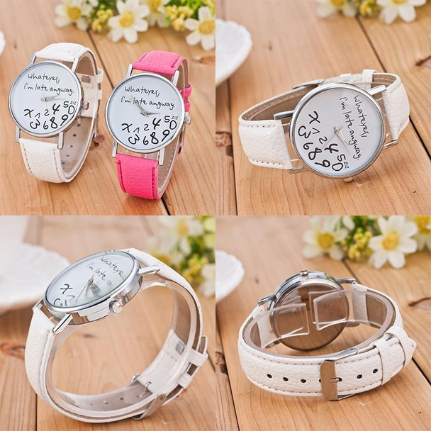 2 PCS Alphabet Number Pattern Leatherette Strap Watch(Red)