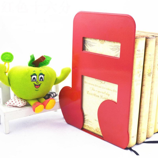 2 PCS Musical Note Metal Bookends Iron Support Holder Desk Stands - Books(Red Treble)