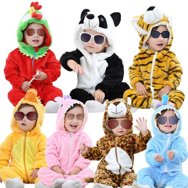 Babies Cartoon Animal Shape Flannel Jumpsuit Romper, Size:100CM(Panda)