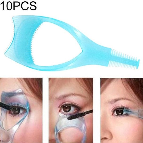 10 PCS 3 in 1 3D Crystal-Color Makeup  Eyelash Comb Eyelash Card(Blue)