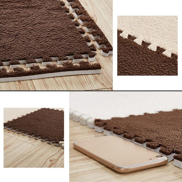 2 PCS Living Room Bedroom Children Kids Soft Carpet Magic Patchwork Jigsaw Splice Heads Climbing Baby Mat 30x30cm(Coffee)