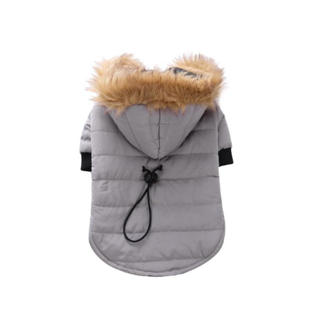 Pet Dog Coat Winter Warm Small Dog Clothes - Chihuahua Soft Fur Hood Puppy Jacket Clothing - Chihuahua Small Large Dogs, Size:L(Grey)