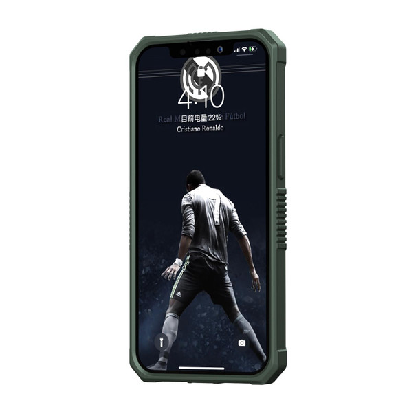 Carbon Fiber Shockproof Phone Case - iPhone 14(Dark Green)
