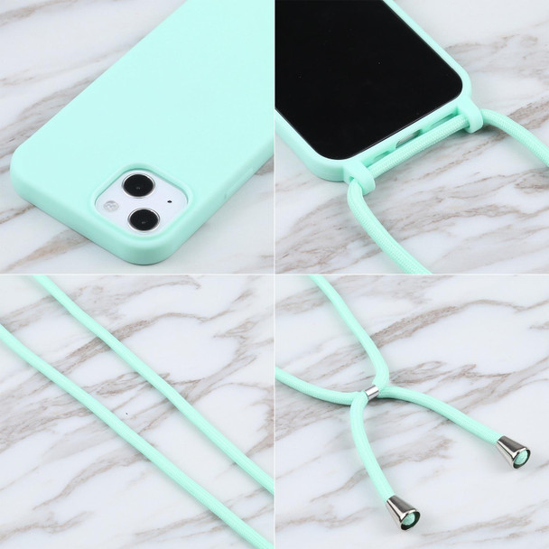 Candy Colors TPU Protective Case with Lanyard - iPhone 13 Pro(Mint Green)