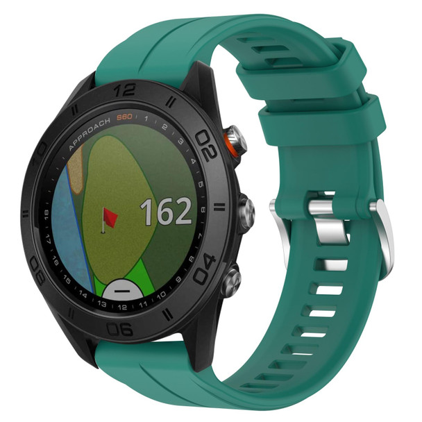 Garmin Approach S60 22mm Solid Color Silicone Watch Band(Green)