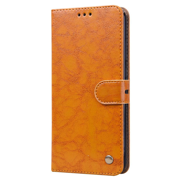 Xiaomi Redmi Note 8 Pro Business Style Oil Wax Texture Horizontal Flip Leather Case, with Holder & Card Slots & Wallet(Yellow)