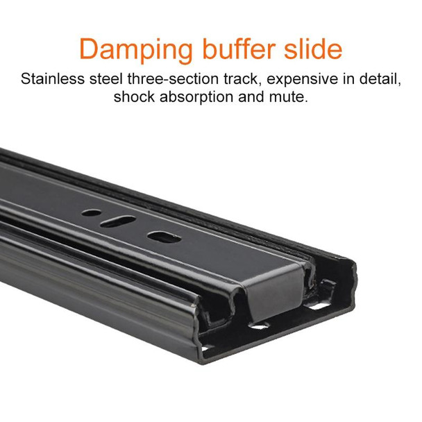 18 inches 3-section Mute Cold Rolled Steel Sliding Drawer Slides Ball Slide Rail Length: 45cm