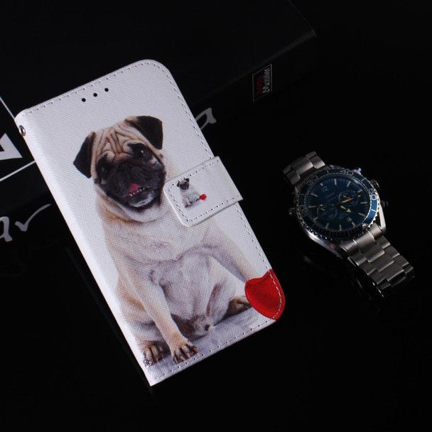 Painting Pattern Coloured Drawing Horizontal Flip Leather Case with Holder & Card Slots & Wallet for Galaxy A80 / A90(Pug)