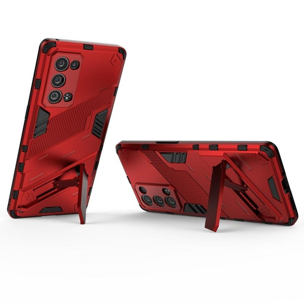 OPPO Reno6 Pro+ 5G Punk Armor 2 in 1 PC + TPU Shockproof Case with Invisible Holder(Red)