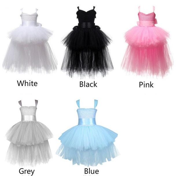 Pink Girls Lace Sling Dress Mesh Tutu Party Dress, KId Size:7-9 age120-140cm