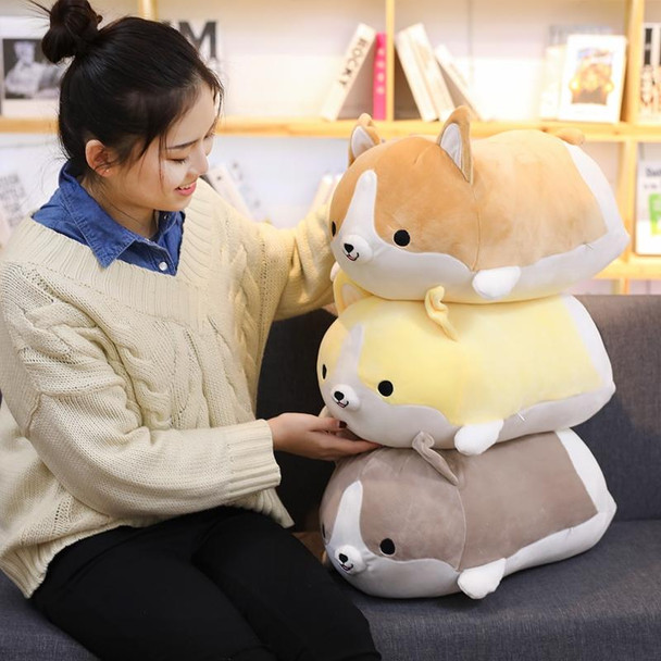 30-60cm Cute Corgi Dog Plush Toy Lovely Christmas Gift for Kids Stuffed Soft Animal Cartoon Pillow Valentine Present, Height:35CM(Gray)