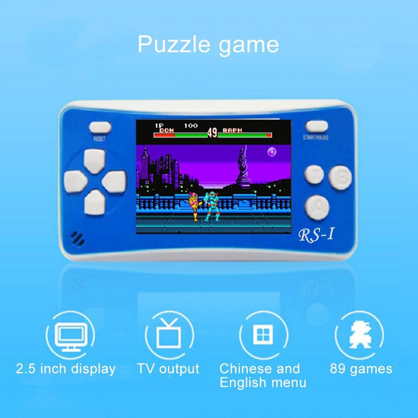 RS-1 Retro Portable Handheld Game Console, 2.5 inch 8 Bits True Color LCD, Built-in 152 Kinds Games(Blue)