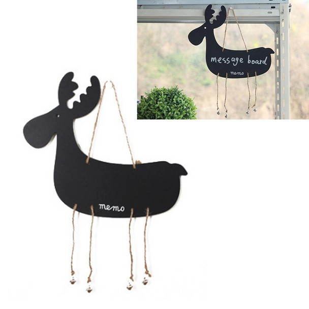 Deer Shape Creative Hanging Double-sided Black White Message Board Hanging Wooden Creative Message Blackboard Home Decoration Wood Crafts