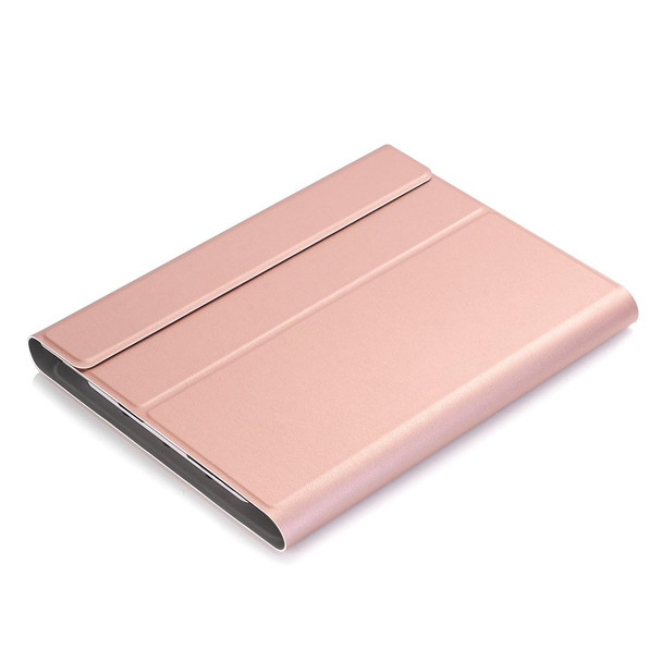 A02 for iPad 4 / 3 / 2 Universal Ultra-thin ABS Horizontal Flip Tablet Case + Bluetooth Keyboard(Rose Gold)