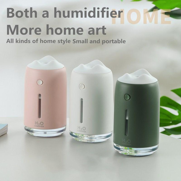 Snow Mountain Simple Mini Home Silent Bedroom Student Dormitory Office Portable USB Wireless Persistent Air Humidifier(green)